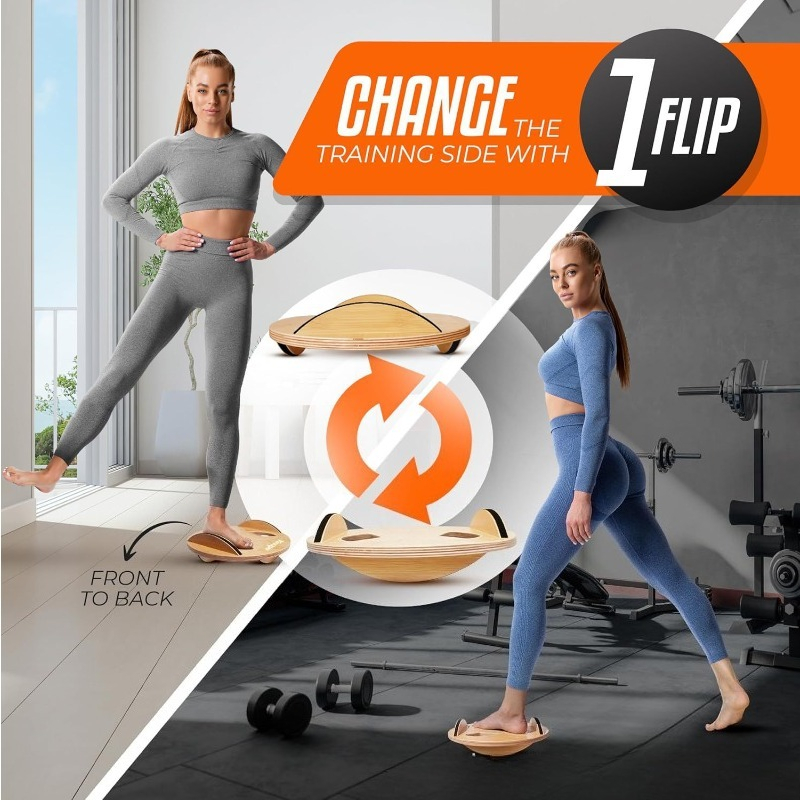 Wooden Fitness Balance Board A - đánh giá và giá Yoga Fitness Training