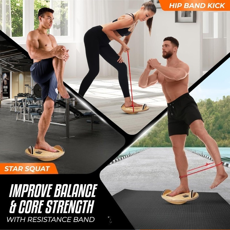 Wooden Fitness Balance Board A - đánh giá và giá Yoga Fitness Training